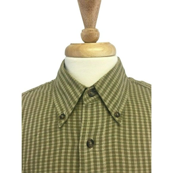 GH BASS CO Mens Casual Oxford Button Shirt M Green L/S Cotton - Picture 3 of 10